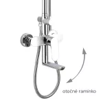 Mereo Nástěnná baterie Dita 150mm s otoč. ramínkem a tyčí pro ruční a talířovou sprchu, bez příslušenství