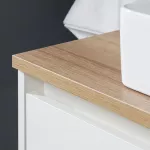 Mereo Opto, koupelnová skříňka 101 cm, bílá/dub Riviera