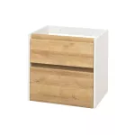 Mereo Opto, koupelnová skříňka 61 cm, bílá/dub Riviera Riviera