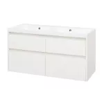Mereo Opto, koupelnová skříňka s umyvadlem z litého mramoru 121 cm, bílá