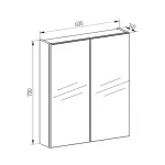 Mereo Aira, Ponte koupelnová galerka 60 cm, zrcadlová skříňka, dub Kronberg