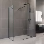Mereo Sprchová stěna WALK IN, Novea, 100 x 200 cm, black ALU, sklo Čiré