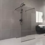 Mereo Sprchová stěna WALK IN, Novea, 100 x 200 cm, black ALU, sklo Čiré