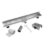 Mereo Odtokový sprchový žlab ke stěně 80 cm, vč. roštu STRIP