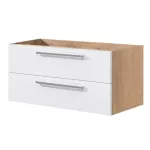 Mereo Bino, koupelnová skříňka 121 cm, bílá/dub