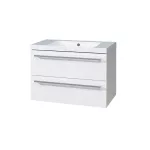 Mereo Bino, koupelnová skříňka s umyvadlem z litého mramoru 81 cm, bílá