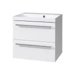 Mereo Bino, koupelnová skříňka s umyvadlem z litého mramoru 61 cm, bílá