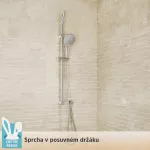 Mereo Sprchová souprava, třípolohová sprcha, šedostříbrná hadice, horní držák sprchy