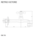 Mereo Nástěnný kohoutek, Retro Viktorie, 1/2", chrom