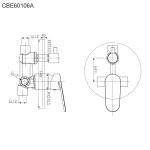 Mereo Sprchová podomítková baterie s přepínačem, Viana, Mbox, kulatý kryt, chrom