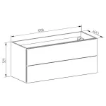 Mereo Aira, koupelnová skříňka s keramickým umyvadlem 121 cm, bílá