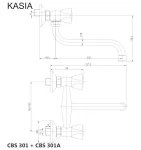 Mereo Dřezová nástěnná baterie, Kasia, 100 mm, s ramínkem trubkovým ø 18 mm - 200 mm, chrom