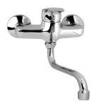 Mereo Dřezová nástěnná baterie, Sonáta, 150 mm, s ramínkem trubkovým ø 18 mm - 200 mm, chrom