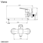 Mereo Dřezová nástěnná baterie, Viana, 150 mm, s ramínkem plochým rovným 200 mm, chrom