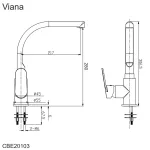 Mereo Dřezová stojánková baterie, Viana, s ramínkem nad pákou, výška 306 mm, chrom