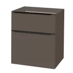 Mereo Mailo, koupelnová skříňka 61 cm, šedá láva, černé madlo
