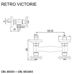 Mereo Sprchová nástěnná baterie, Retro Viktorie, 150 mm, bez příslušenství, chrom
