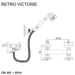 Mereo Sprchová nástěnná baterie, Retro Viktorie, 150 mm, s příslušenstvím, chrom
