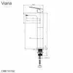 Mereo Umyvadlová stojánková baterie vysoká, Viana, bez výpusti, chrom