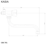 Mereo Umyvadlový kohoutek nástěnný, Kasia, s ramínkem otočným ø 18 mm - 200 mm, chrom