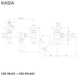 Mereo Vanová nástěnná baterie, Kasia, 100 mm, bez příslušenství, chrom