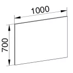 Mereo Zrcadlo 1000x700x20 mm