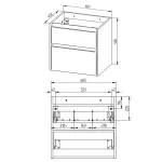 Mereo Opto, koupelnová skříňka 61 cm, Multidecor, Bílá lesk perlička