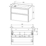 Mereo Opto, koupelnová skříňka 81 cm, Multidecor, Ořech Pacifik přírodní