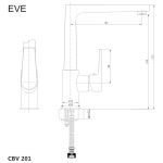 Dřezová stojánková baterie, Eve, s plochým ramínkem nad pákou, výška 273 mm, chrom Mereo