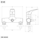 Sprchová nástěnná baterie, Eve, bez příslušenství, 150 mm, chrom Mereo