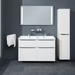Mereo Mailo, koupelnová skříňka 121 cm, černé madlo, Multidecor, Dub Bardolino