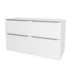 Mereo Mailo, koupelnová skříňka 121 cm, chrom madlo, Multidecor, Bílá lesk perlička