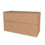 Mereo Mailo, koupelnová skříňka 121 cm, chrom madlo, Multidecor, Light Select Walnut