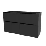 Mereo Mailo, koupelnová skříňka 121 cm, černé madlo, Multidecor, Černá Supermat
