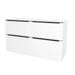 Mereo Mailo, koupelnová skříňka 121 cm, černé madlo, Multidecor, Arktická bílá