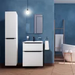 Mereo Mailo, koupelnová skříňka 121 cm, černé madlo, Multidecor, Arktická bílá