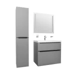 Mereo Mailo, koupelnová skříňka 121 cm, černé madlo, Multidecor, Arktická bílá