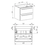 Mereo Bino, koupelnová skříňka 61 cm, Multidecor, Beton Chicago tm šedý