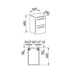 Mereo Bino koupelnová skříňka spodní 50 cm, Multidecor, Light Select Walnut
