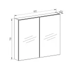 Mereo Koupelnová skříňka zrcadlová 80 cm, galerka, 2 x dvířka, Multidecor, Pino Aurélio