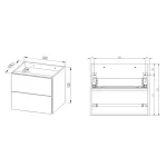 Mereo Ponte, koupelnová skříňka 61 cm, Multidecor, Chromix stříbrný