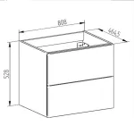 Mereo Aira, koupelnová skříňka 81 cm, Multidecor, Černá Supermat