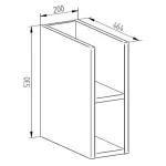 Mereo Aira, koupelnová skříňka 20 cm, spodní, Multidecor, Šedý Supermat