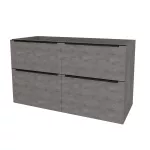 Mereo Mailo, koupelnová skříňka 121 cm, černé madlo, Multidecor, Beton tmavě šedý