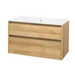 Mereo Opto, koupelnová skříňka s keramickým umyvadlem 101 cm, dub Riviera