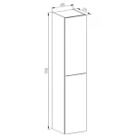 Mereo Aira, koupelnová skříňka 170 cm vysoká, levé otevírání, Multidecor, Dub Sand Barbera