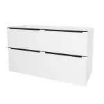 Mereo Mailo, koupelnová skříňka 121 cm, černé madlo, Multidecor, Bílá lesk perlička