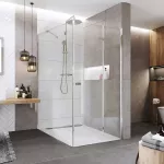 Mereo Zalamovací sprchový kout, Novea, obdélník, 100x120 cm, chrom ALU, sklo Čiré, dveře pravé a pevný díl