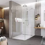 Mereo Zalamovací sprchový kout, Novea, obdélník, 110x120 cm, chrom ALU, sklo Čiré, dveře levé a pevný díl