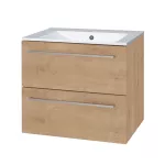 Mereo Bino, koupelnová skříňka s keramickým umyvadlem 61 cm, dub Arlington